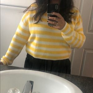 Yellow & white stripes top